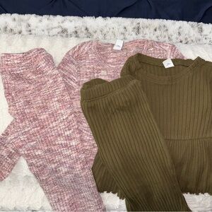 Old Navy Olive Ribbed Knit Sets 4T